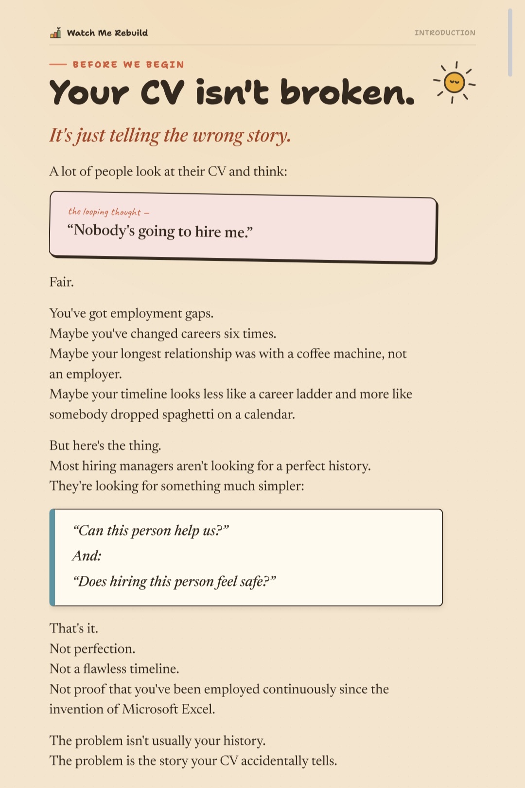 Ebook cover: How to Market a Broken CV