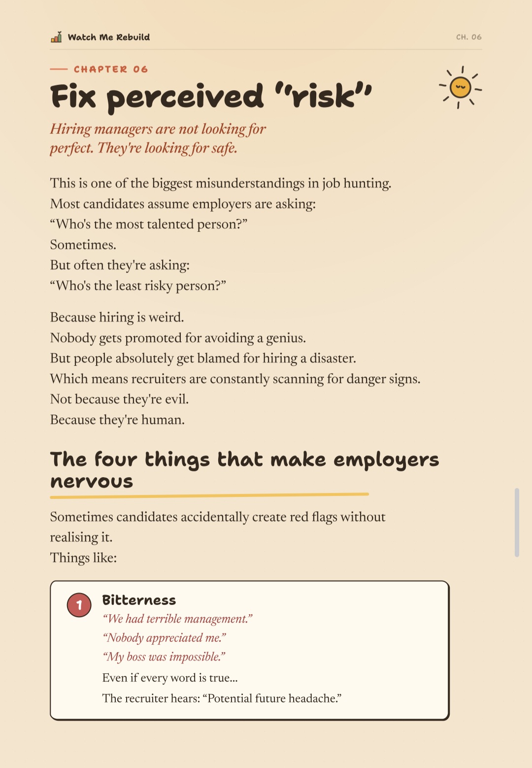 eBook page: Fix perceived risk, what hiring managers are really looking for.